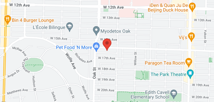 map of 103 962 W 16TH AVENUE